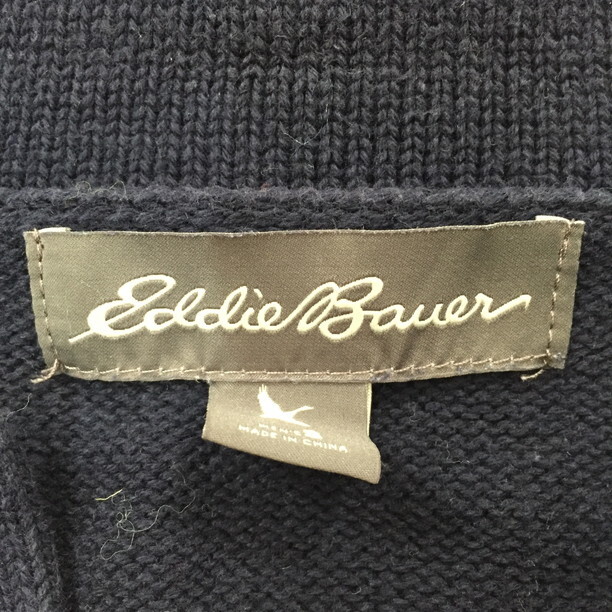2410F-247 メンズ EDDIE BAUER エディーバウアー ネイビー カーディガン S 【送料一律！800円】