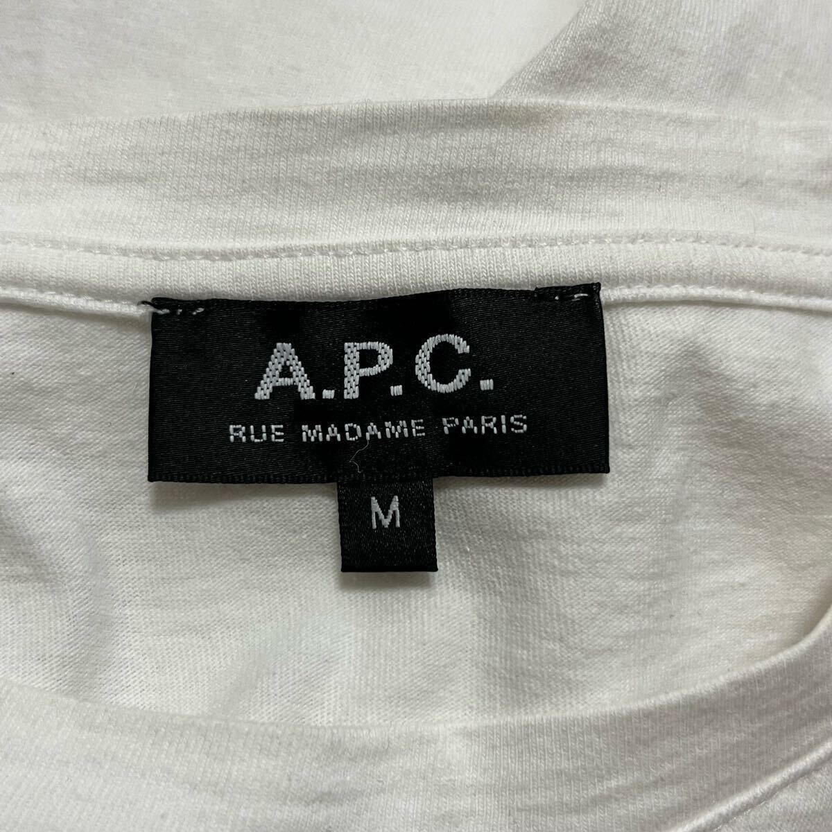 1円 Mサイズ A.P.C. アーペーセー コットン100％ 半袖 Tシャツ トップス 洋服 レディース メンズ ホワイト系 