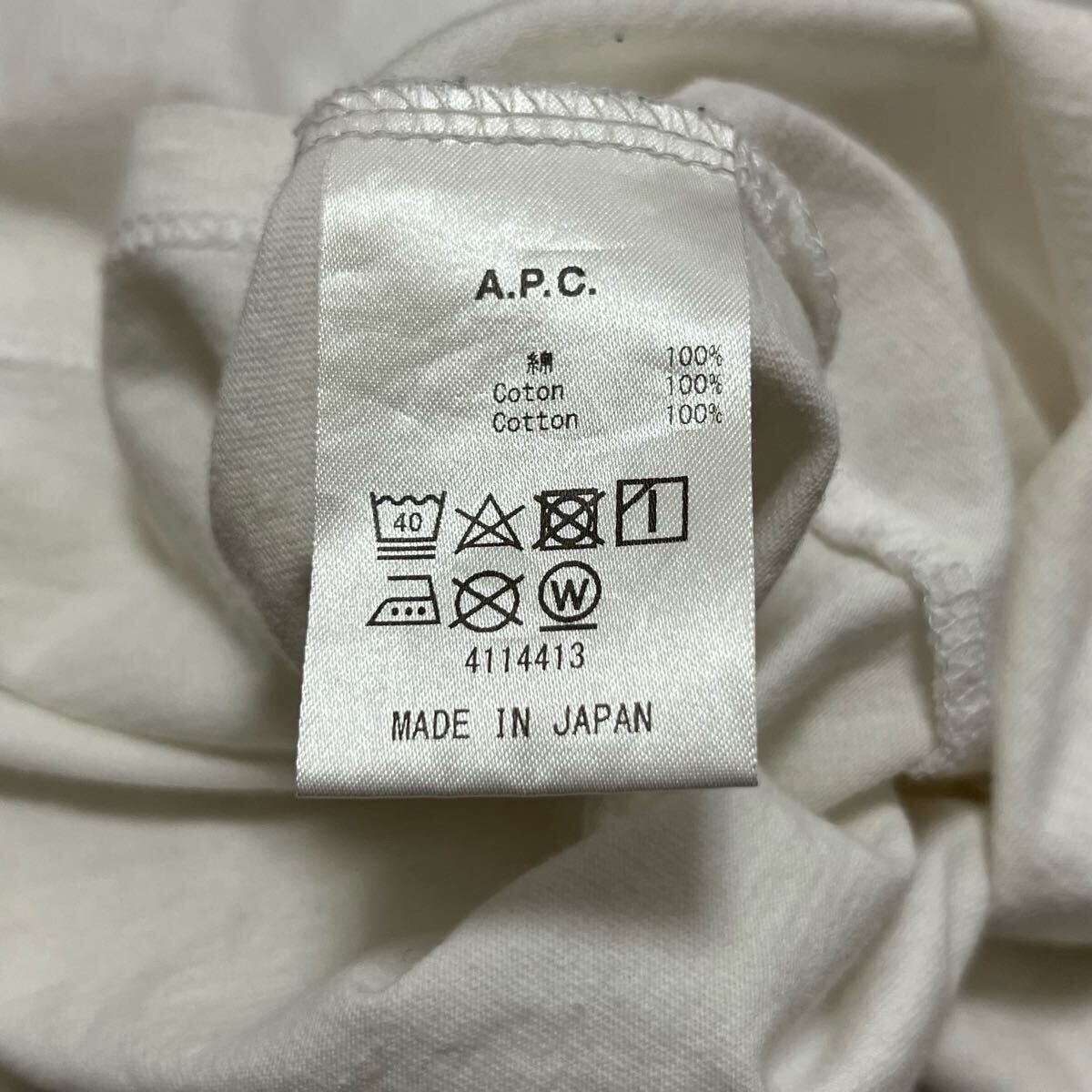 1円 Mサイズ A.P.C. アーペーセー コットン100％ 半袖 Tシャツ トップス 洋服 レディース メンズ ホワイト系 