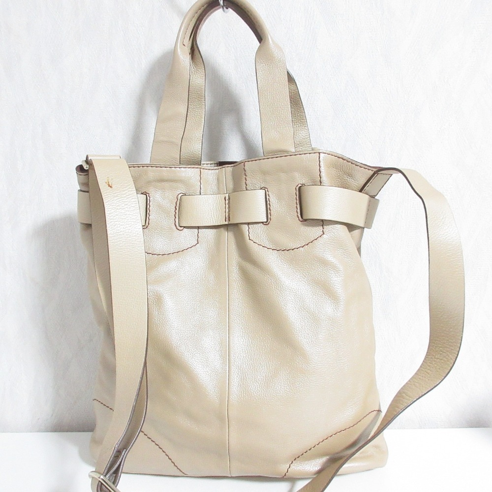 良品 LANCEL ランセル レザー 2way ショルダーバッグ ハンドバッグ ベージュ