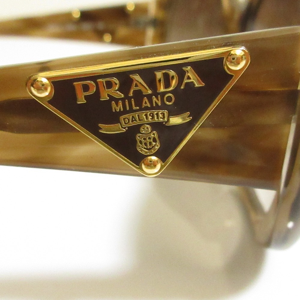  хорошая вещь PRADA Prada треугольник Logo солнцезащитные очки I одежда SPR11N Brown 