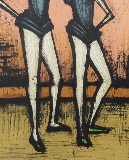 ベルナール?ビュッフェ『二人姉妹（サーカスシリーズ）』リトグラフ　ノーサイン　シートのみ　Bernard Buffet