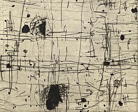 橋本尚恣『天体點3』銅版画　ed.3/15. 鉛筆サイン 額、箱、黄袋付き　額裏にシール　1998年制作_画像4