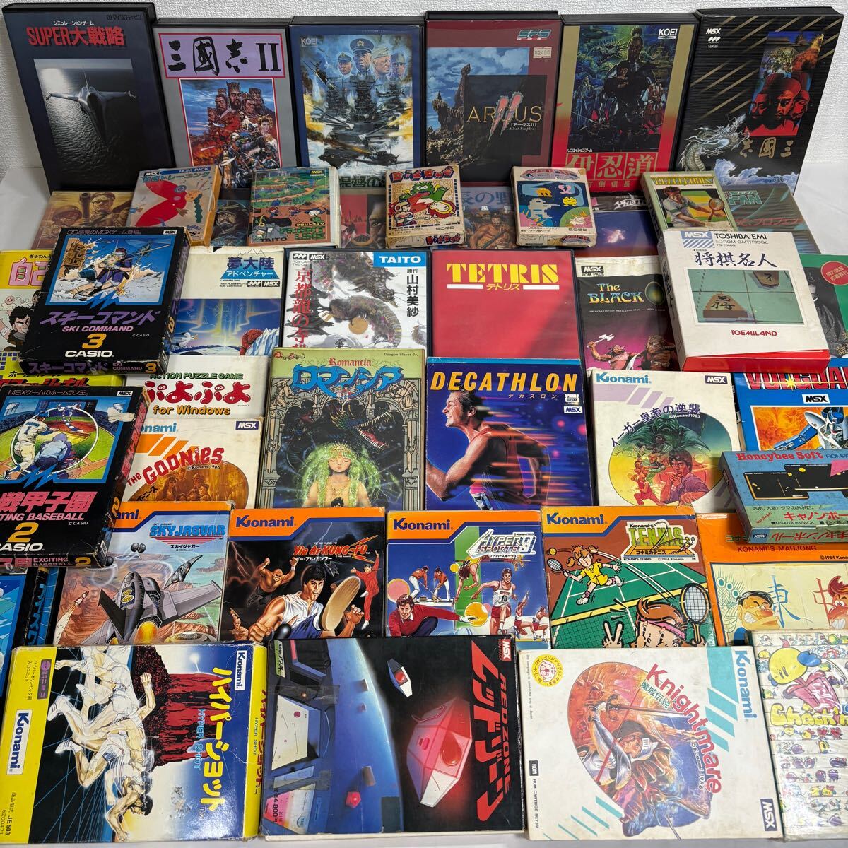 MSX 箱付き【ダブり無し 47本セット】夢大陸アドベンチャー/ハイパースポーツ3/イーアルカンフー/ディグダグ/ワープ/音感/M5/まとめて大量