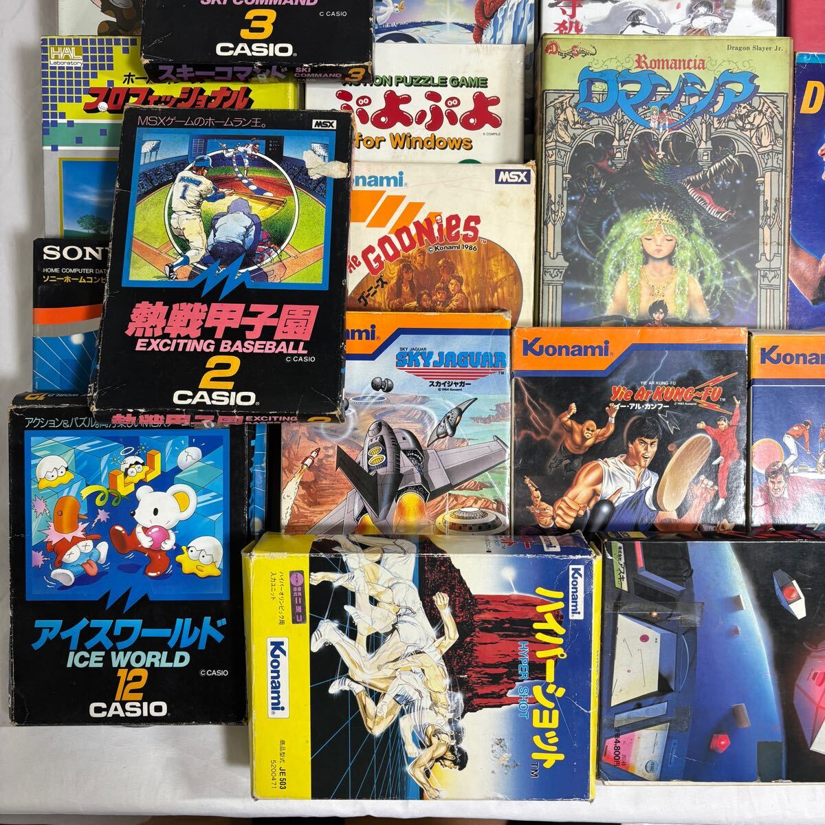 MSX 箱付き【ダブり無し 47本セット】夢大陸アドベンチャー/ハイパースポーツ3/イーアルカンフー/ディグダグ/ワープ/音感/M5/まとめて大量