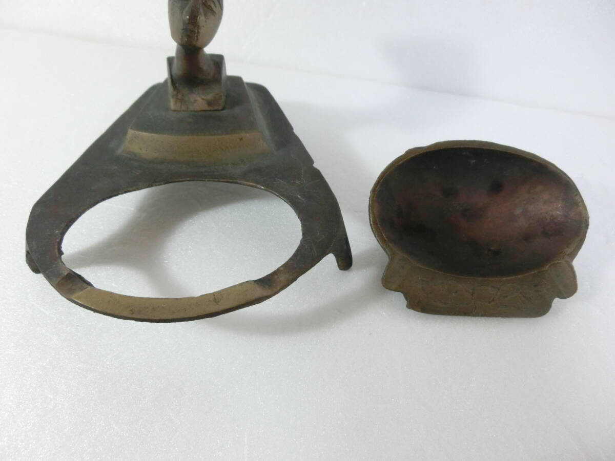 古い 小物入れ インク入れ 小物置き 灰皿 金属製 重さ325g 珍品 アンティーク_画像7