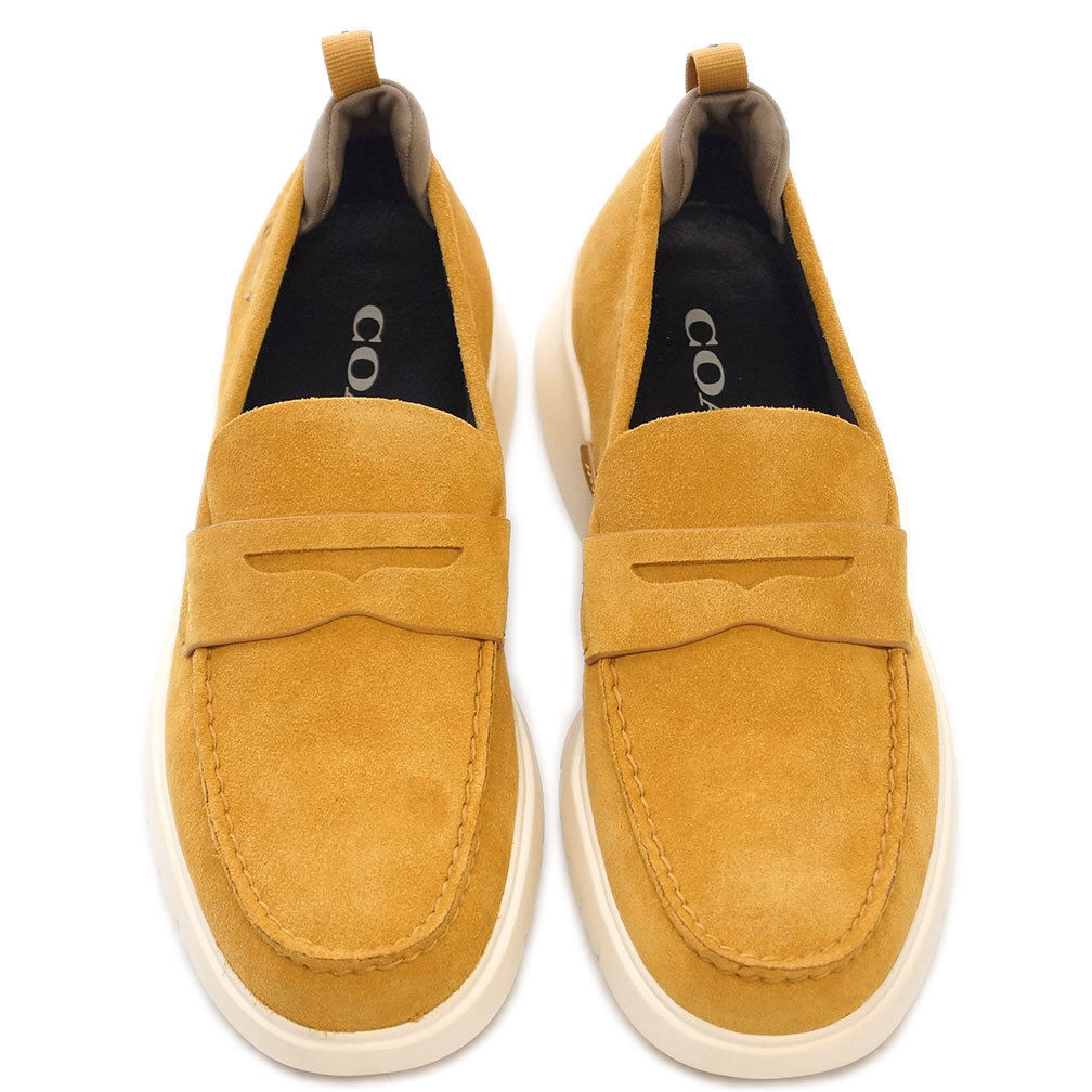 未使用 コーチ シューズ G5030-FLX COACH メンズ 靴 CITYSOLE ローファー フラックス イエロー 黃色 スエード 9 D 27cm