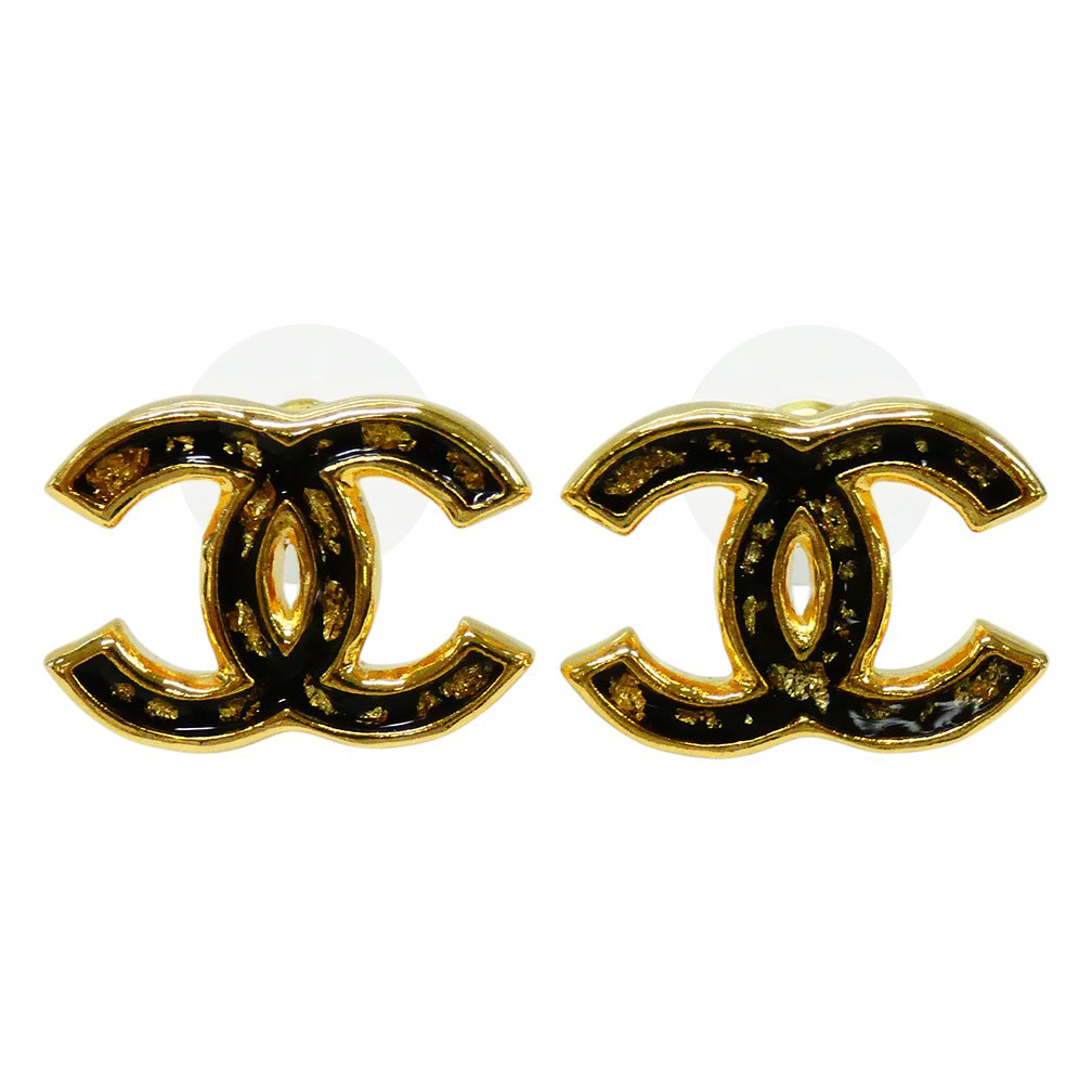 未使用 未使用 シャネル ピアス ABA137 ブランド CHANEL アクセサリー ビッグ ココ CC ゴールド ブラック 黒 プレゼント ギフト 贈り物