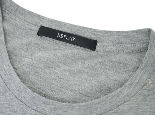 未使用 リプレイ 半袖 Tシャツ REPLAY W3791L レディース トップス 丸首 REPLAY ロゴ グレー 灰色 Sサイズ