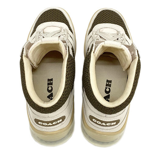 未使用 コーチ シューズ C7087-NXP COACH メンズ 靴 ハイカット CITYSOLE ハイ トップ スニーカー チョーク ブラウン 8.5 D 約26.5cm