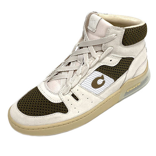 未使用 コーチ シューズ C7087-NXP COACH メンズ 靴 ハイカット CITYSOLE ハイ トップ スニーカー チョーク ブラウン 8.5 D 約26.5cm