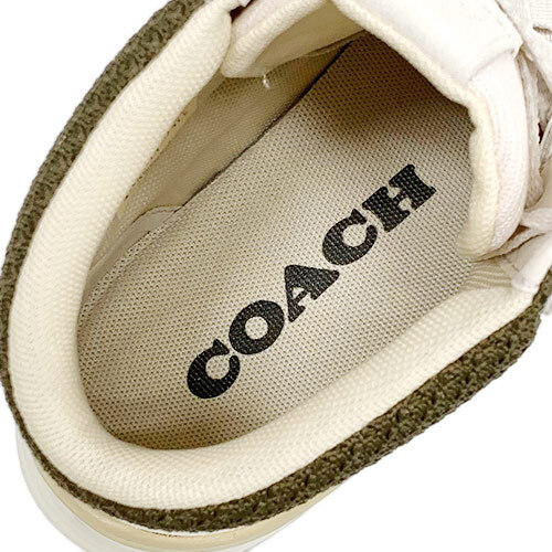 未使用 コーチ シューズ C7087-NXP COACH メンズ 靴 ハイカット CITYSOLE ハイ トップ スニーカー チョーク ブラウン 8.5 D 約26.5cm