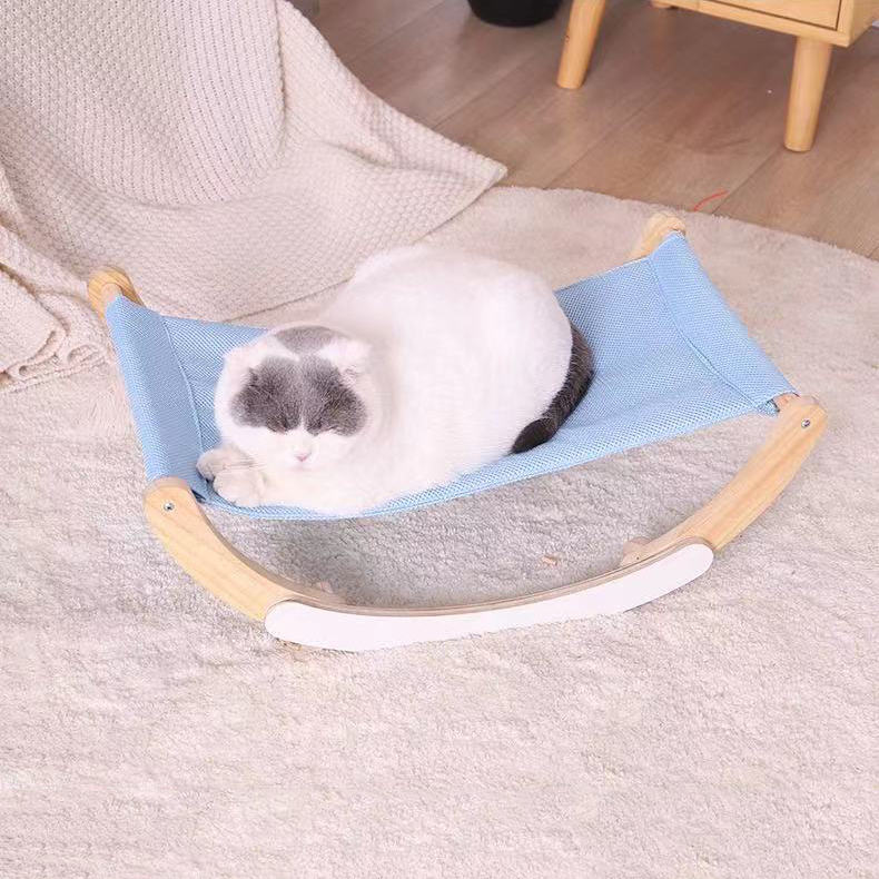 ペット 寢具 ベッド 貓ハンモック 日光浴 ペット用品 犬 貓 ゆりかご 小型 ブルー