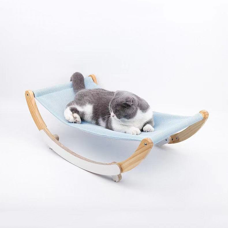 ペット 寢具 ベッド 貓ハンモック 日光浴 ペット用品 犬 貓 ゆりかご 小型 ブルー