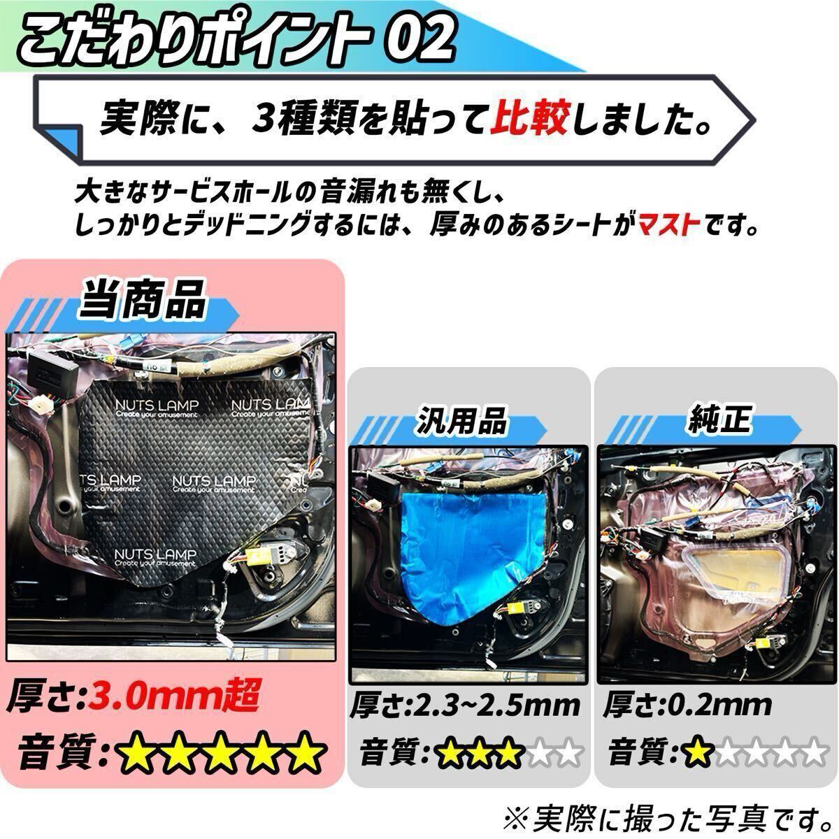 【ビッグサイズ】デッドニングする方を応援！　極厚2枚セット NUTSLAMP 制振シート　デッドニングシート【抜群の制振力】