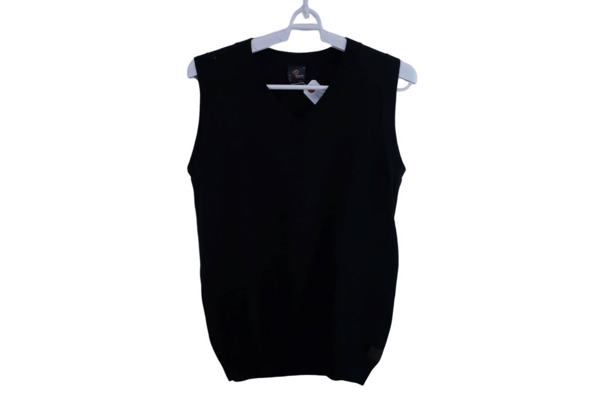 【50%オフ】【美品】kissmark Golf(キスマークゴルフ) ニットベスト 黒 レディース M ゴルフウェア 2303-0187 中古_画像1