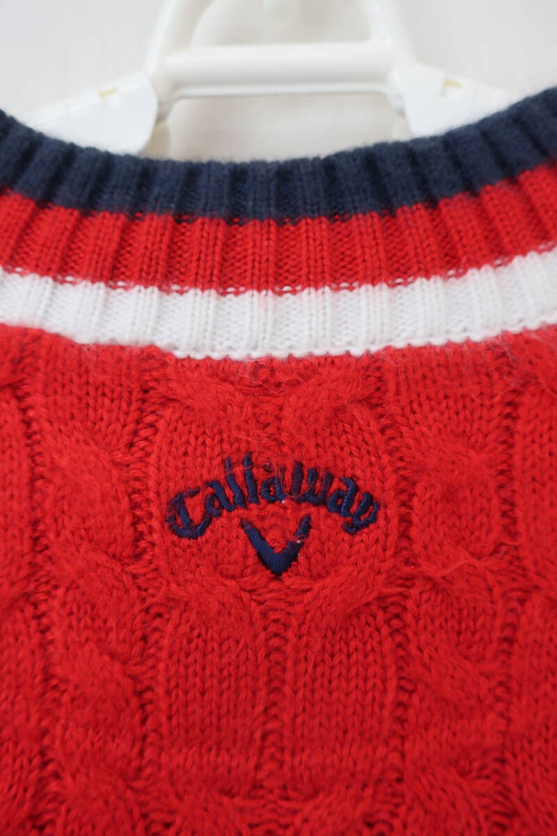 【感謝セール】Callaway(キャロウェイ) セーター 赤 レディース S 241-6260804 ゴルフウェア 2203-0175 中古