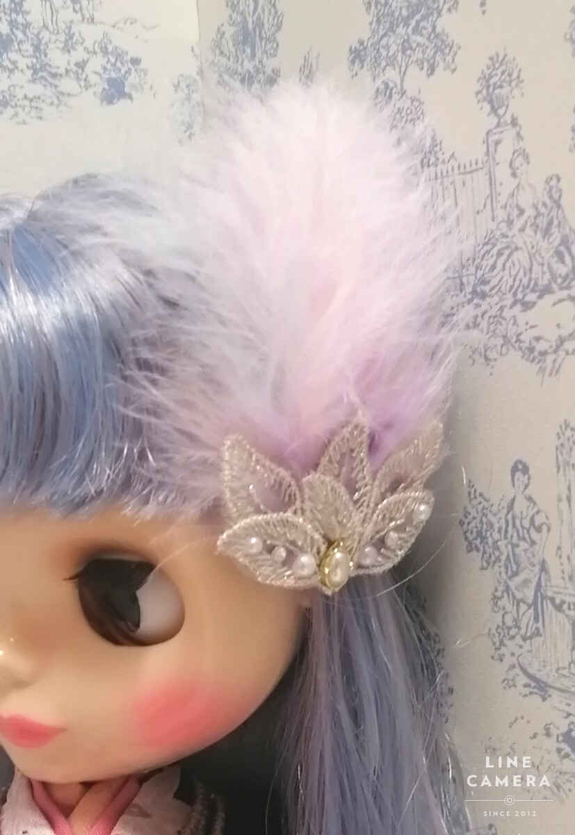 【夢(mèng)人屋呉服店】 ブライス Blythe ネオブライス アウトフィット 著物　正絹　京友禪　フワフワ髪飾りのお著物セット