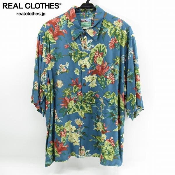 人気No.1 ☆reyn spooner/レインスプーナー 80s～90s レーヨン 花柄 トップス