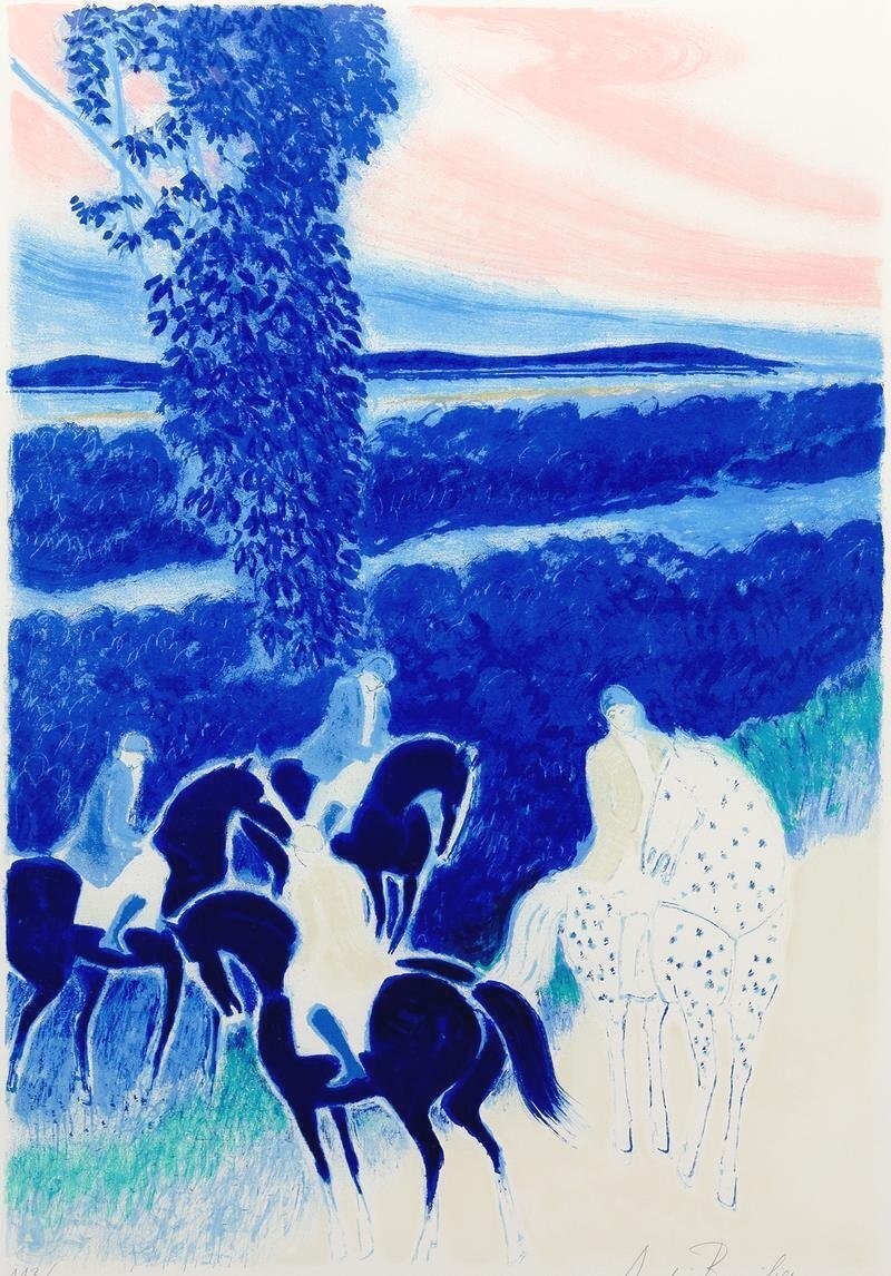 【人気急上昇】 真作】【WISH】アンドレ・ブラジリエ Andre Brasilier「四人の 絵画