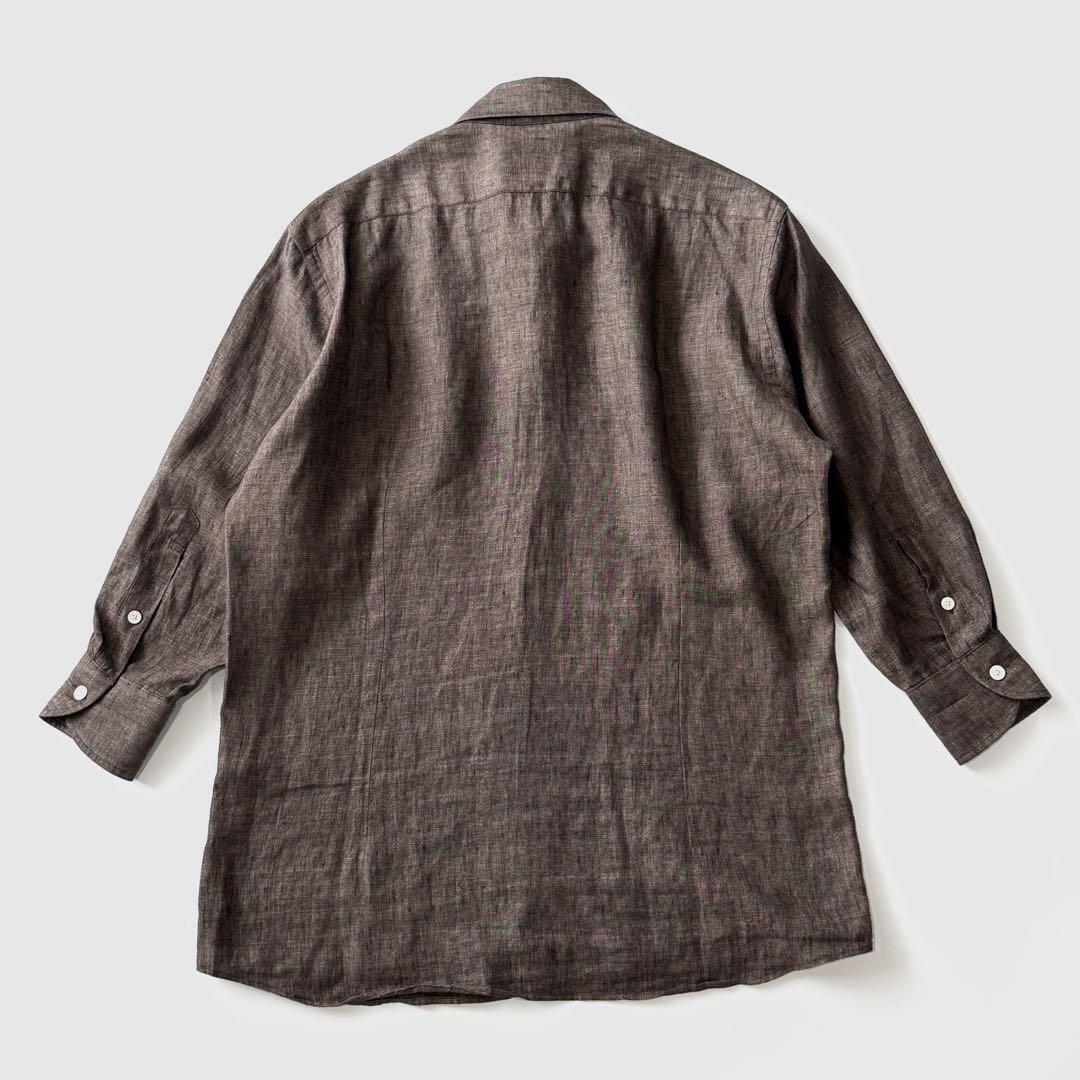 Brilla per il gusto アルビニ社地 リネンシャツ ブリッラ Brilla per il gustoアルビニリネンソリッドオープンカラーシャツ