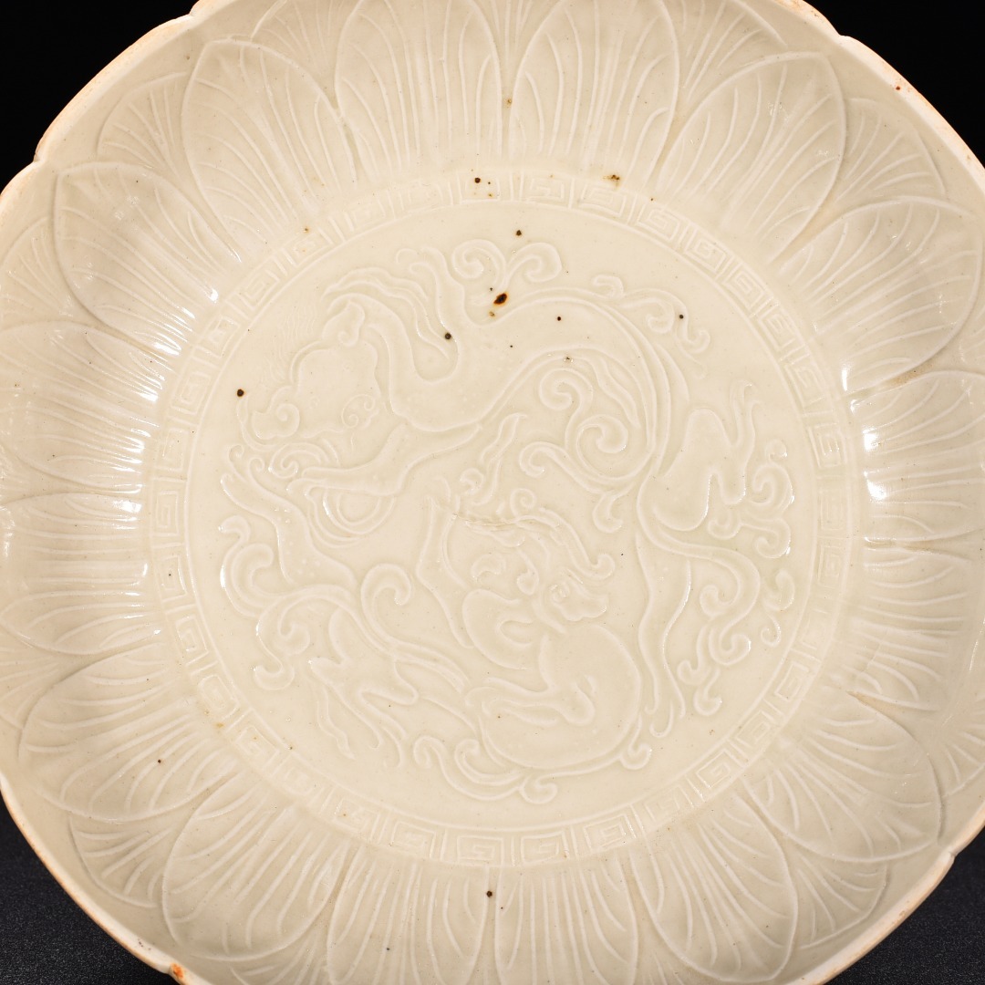 TA313■中国古玩 唐物 宋時代 定窯 龍紋洗 乾隆御題銘文 時代物 極上品■高さ3.5cm・直径17.7cm■_画像6