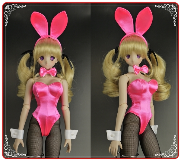 ★ 60㎝ドールサイズＬ胸?サテンバニーガールコスチュームセット kp ★ 1/3ドール