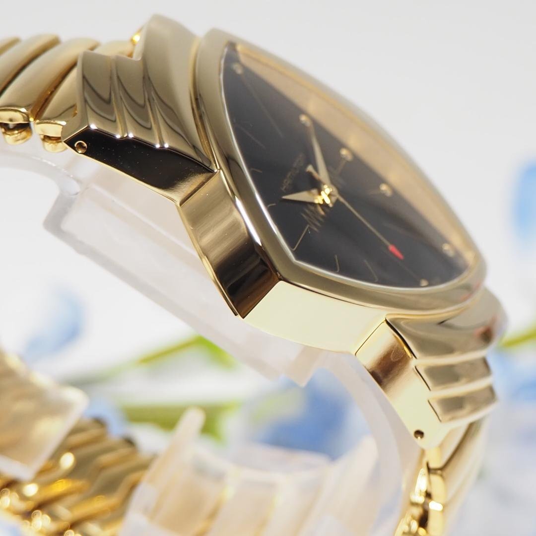 新同品 ハミルトン Hamilton ベンチュラ ゴールド メンズ 腕時計 箱 F699 中古