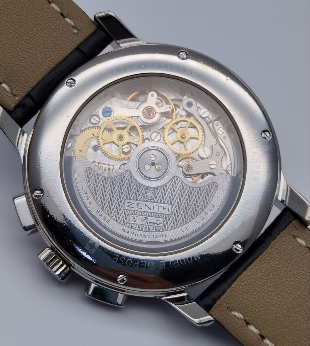 中古美品 ゼニス ZENITH クロノマスター エルプリメロ 02.0240.410 ムーンフェイズ クロノグラフ シルバー SS 自動巻き メンズ 腕時計