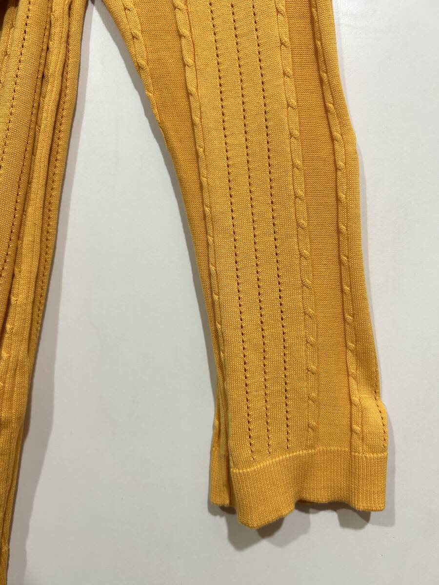 ▼ KEITH キース 透かし編み コットンニット カーディガン ノーカラータイト トップス 伸縮 薄手 オレンジ ４４ ルック_画像5