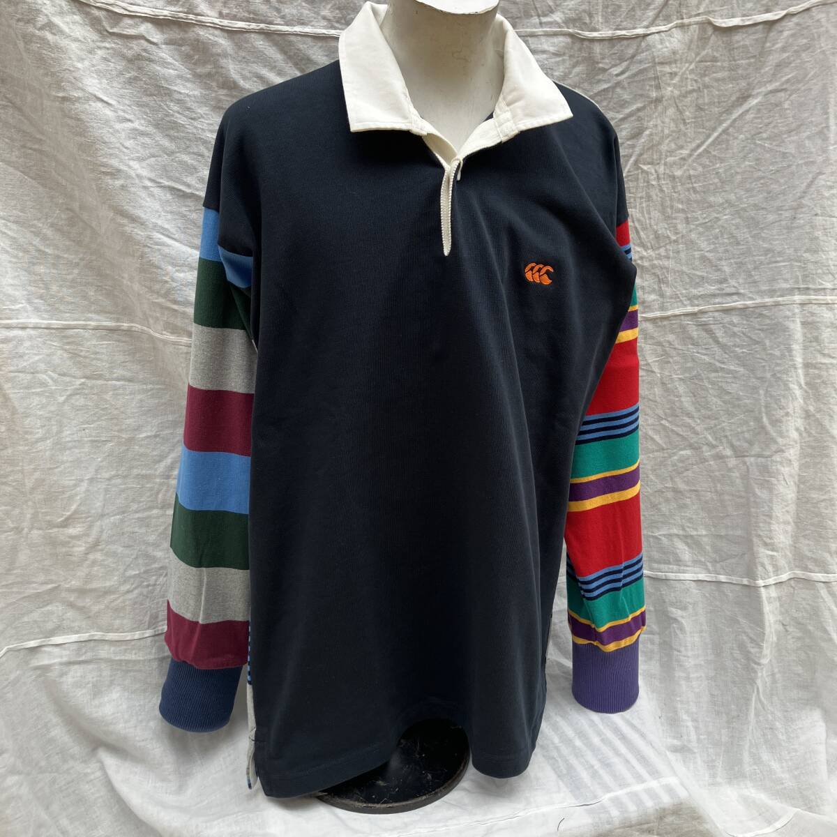  новый товар не использовался товар *CANTERBURY canterbury * унисекс M размер [ свет a Gree джерси ] рубашка-поло с длинным рукавом регби джерси RA424607/29