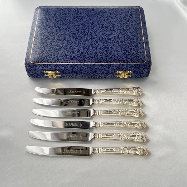 【純銀ハンドル】キングスパターンのグレープフルーツナイフ 1964年 ケース 純銀ハンドル】キングスパターンのグレープフルーツナイフ 1964