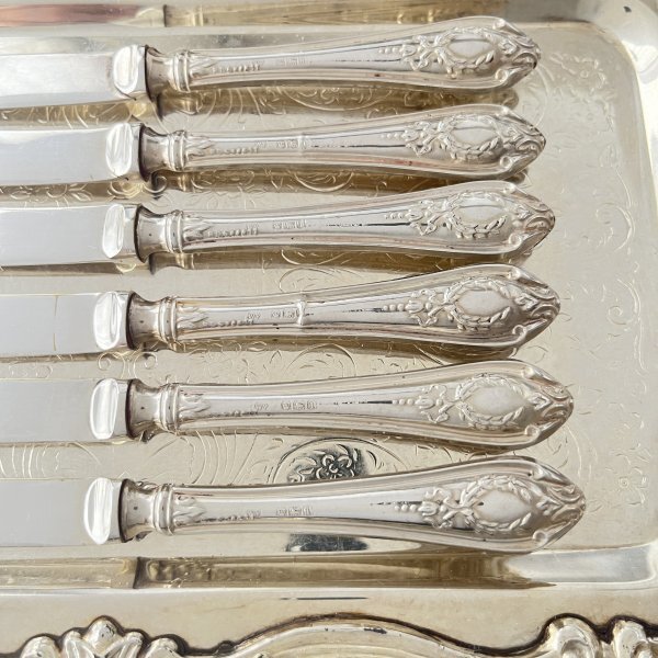 William Yates】【純銀ハンドル】リボンモチーフのティーナイフ