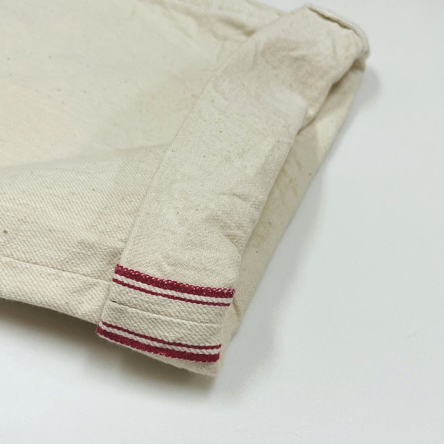 ZARA /38/ ベージュ系 ストレートデニムパンツ ハイライズジーンズ 生地 コットン タグ付き カジュアル 通勤 レッドステッチ デイリー ザラ_画像3