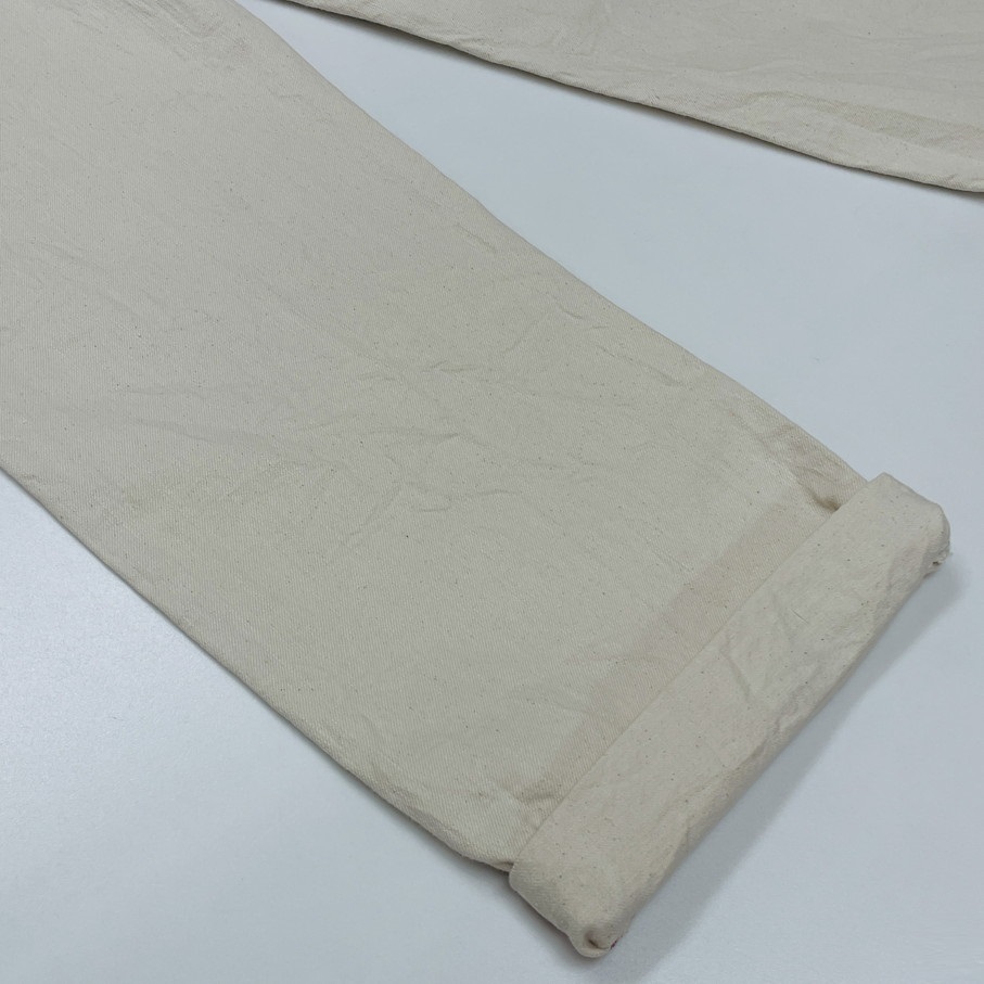 ZARA /38/ ベージュ系 ストレートデニムパンツ ハイライズジーンズ 生地 コットン タグ付き カジュアル 通勤 レッドステッチ デイリー ザラ_画像9