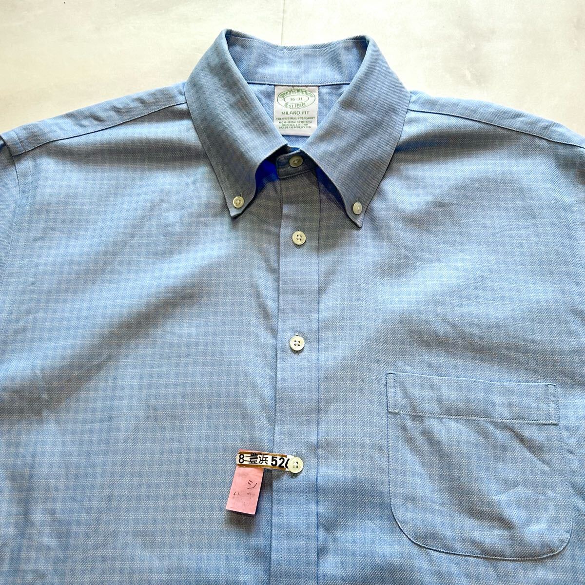00s Brooks Brothers MILANO FIT ブルックスブラザーズ ボタンダウン ビンテージ 長(zhǎng)袖シャツ 綿95% ポリウレタン5%