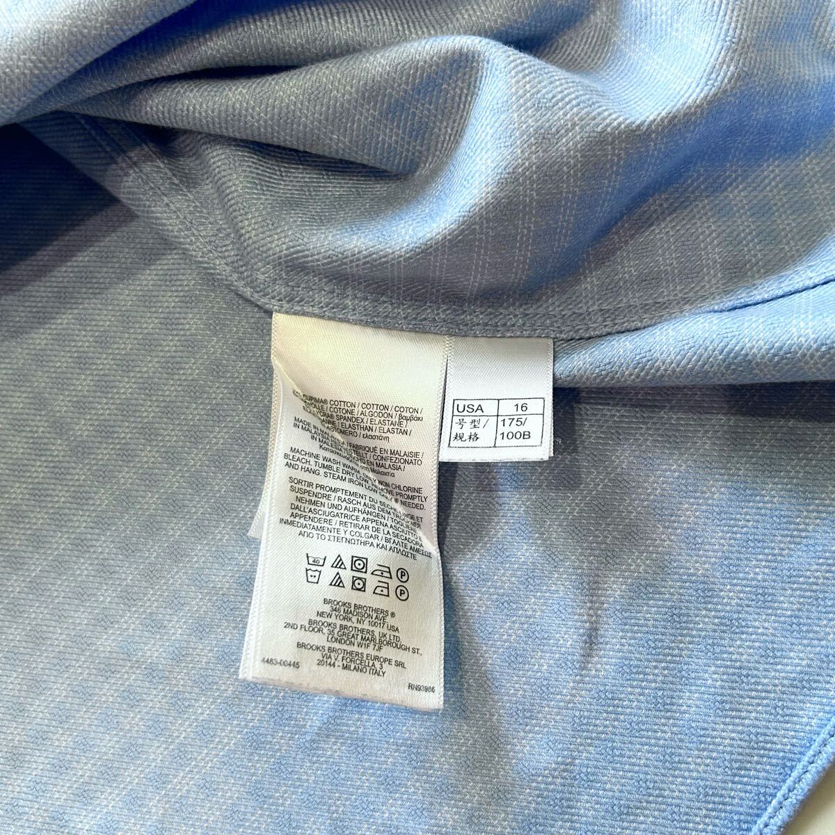 00s Brooks Brothers MILANO FIT ブルックスブラザーズ ボタンダウン ビンテージ 長(zhǎng)袖シャツ 綿95% ポリウレタン5%