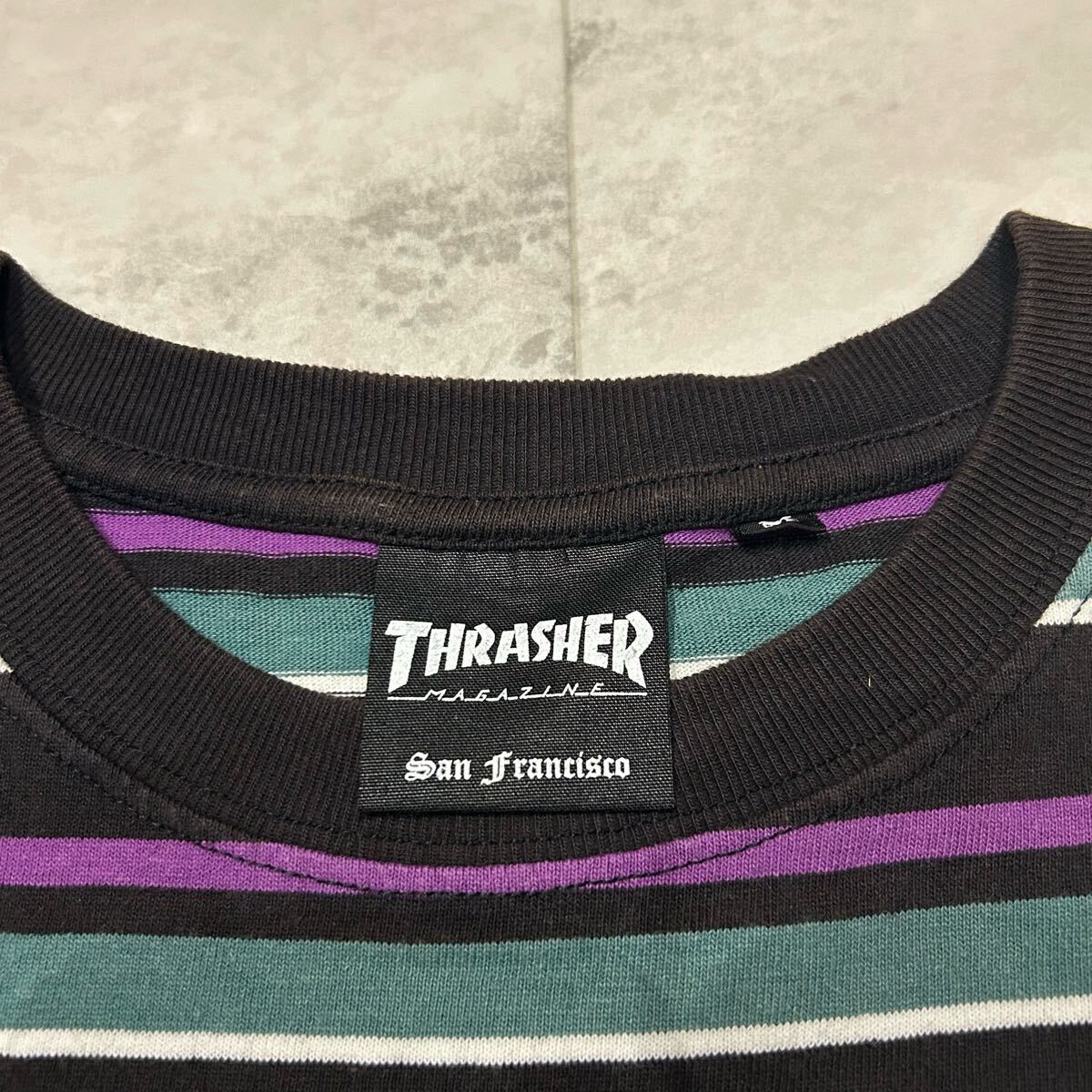 THRASHER MAGAZINE スラッシャー San Francisco ボーダー ロゴ 刺繍 半袖Tシャツ_画像4
