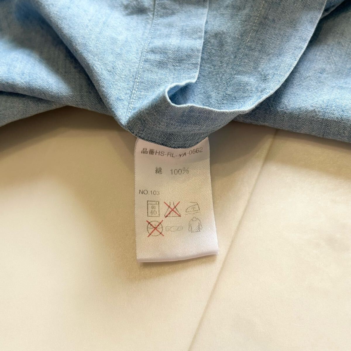 希少 90s POLO by Ralph Lauren DUNGAREE WORKSHIRT ラルフローレン シャンブレー ポニー無し ビンテージ 長袖シャツ_画像10