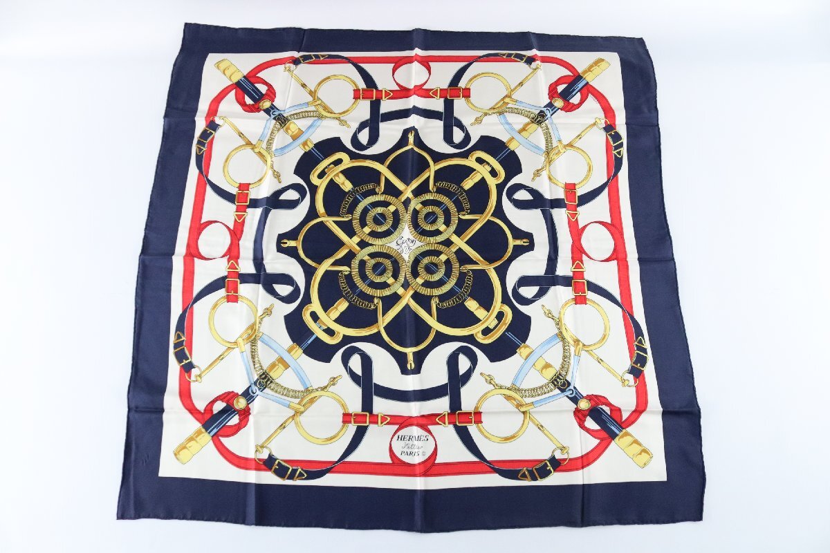【2點(diǎn)】HERMES エルメス Eperon d‘or COSMOS カレ90 SILK 100% シルク スカーフ ファッション小物 レディース 1831-YN