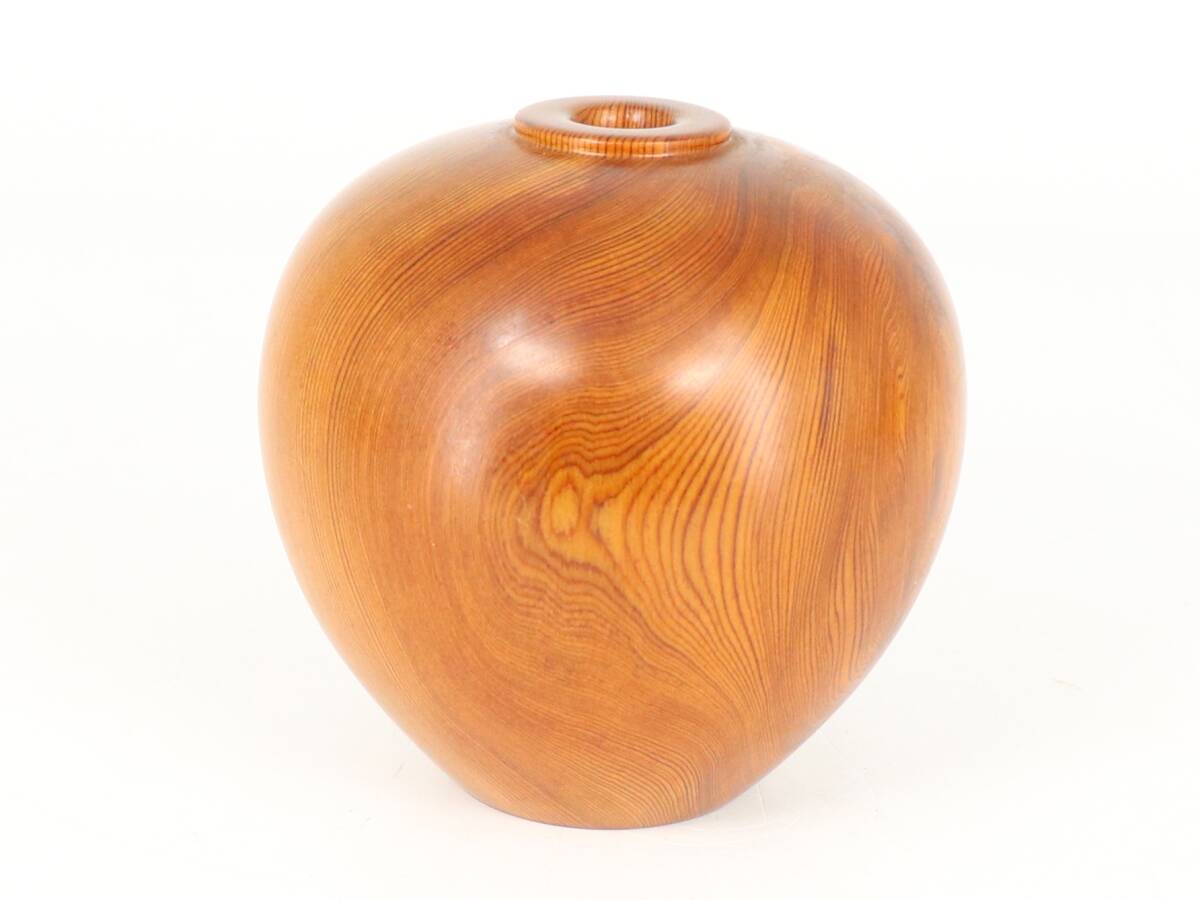 品多く 蔵】屋久杉 くり貫き 小壺 一輪挿し 美杢目 壺 花瓶 花入 花器 木工、竹工芸