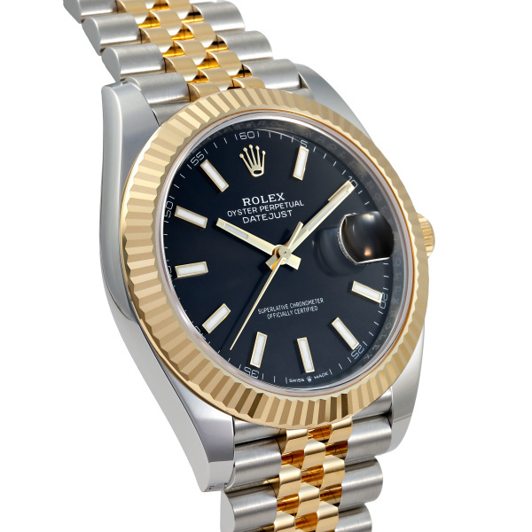 ロレックス ROLEX デイトジャスト 41 126333 ブライトブラック/バー文字盤 新品 腕時(shí)計(jì) メンズ