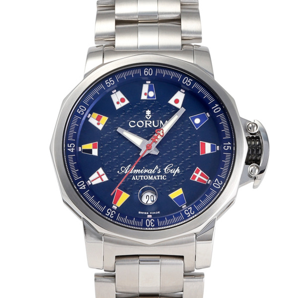 コルム CORUM アドミラル カップ トロフィー41 082.833.20 ブルー文字盤 中古 腕時(shí)計(jì) メンズ