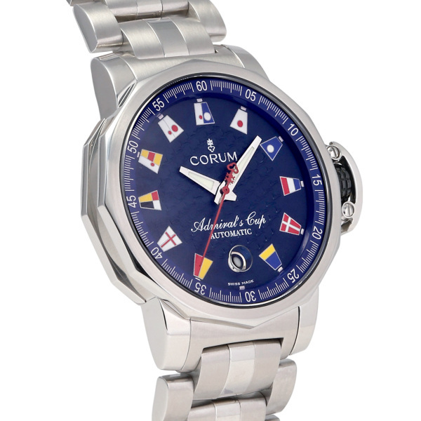 コルム CORUM アドミラル カップ トロフィー41 082.833.20 ブルー文字盤 中古 腕時(shí)計(jì) メンズ