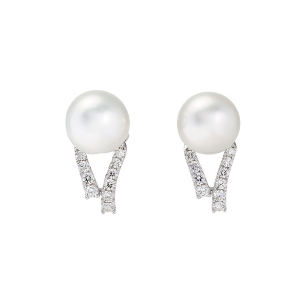 タサキ K18WG ホワイトゴールド ピアス 中古_画像1