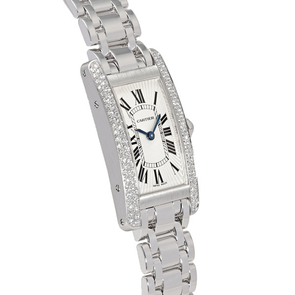 カルティエ Cartier タンク アメリカン SM WB701851 シルバー文字盤(pán) 中古 腕時(shí)計(jì) レディース