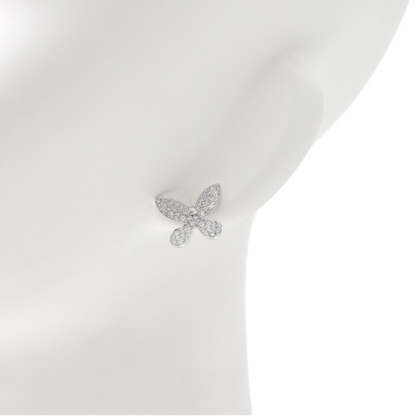 グラフ パヴェバタフライ K18ホワイトゴールド ピアス 中古_画像2