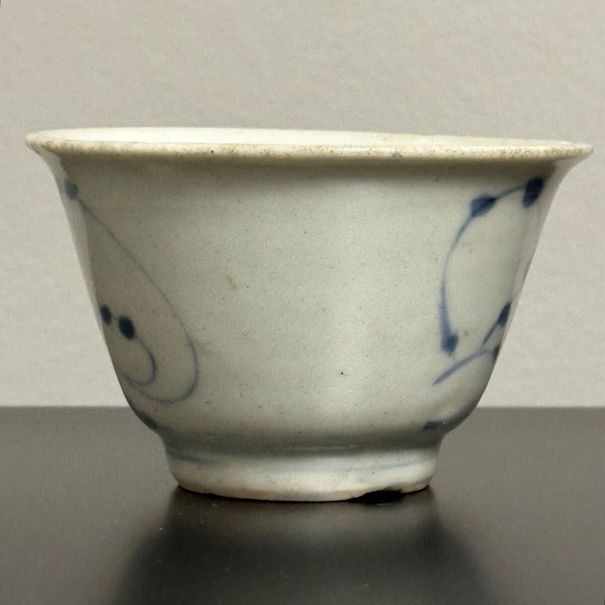 秋草文の端反り蕎麦猪口 古伊万里 江戸 検） 初期伊万里 くらわ