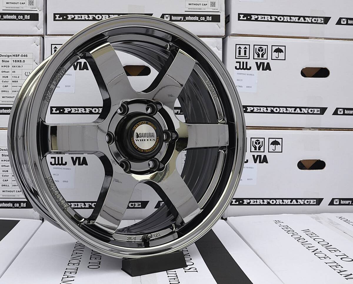 SAMURAI WHEELS (HSF 046) ・ ハイエース ・ 18インチ R18 18x8J +36 ( 6h 139.7 / ハブ径 110 ) 新品 / 4本セット (4本価格)_画像10