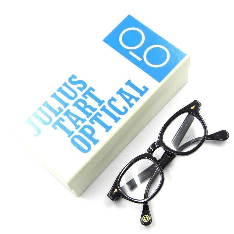 未使用 JULIUS TART OPTICAL ジュリアスタートオプティカル メガネフレーム AR 46-22 GOLD PL-002A 日本制 ボスリントン BLACK 65007758